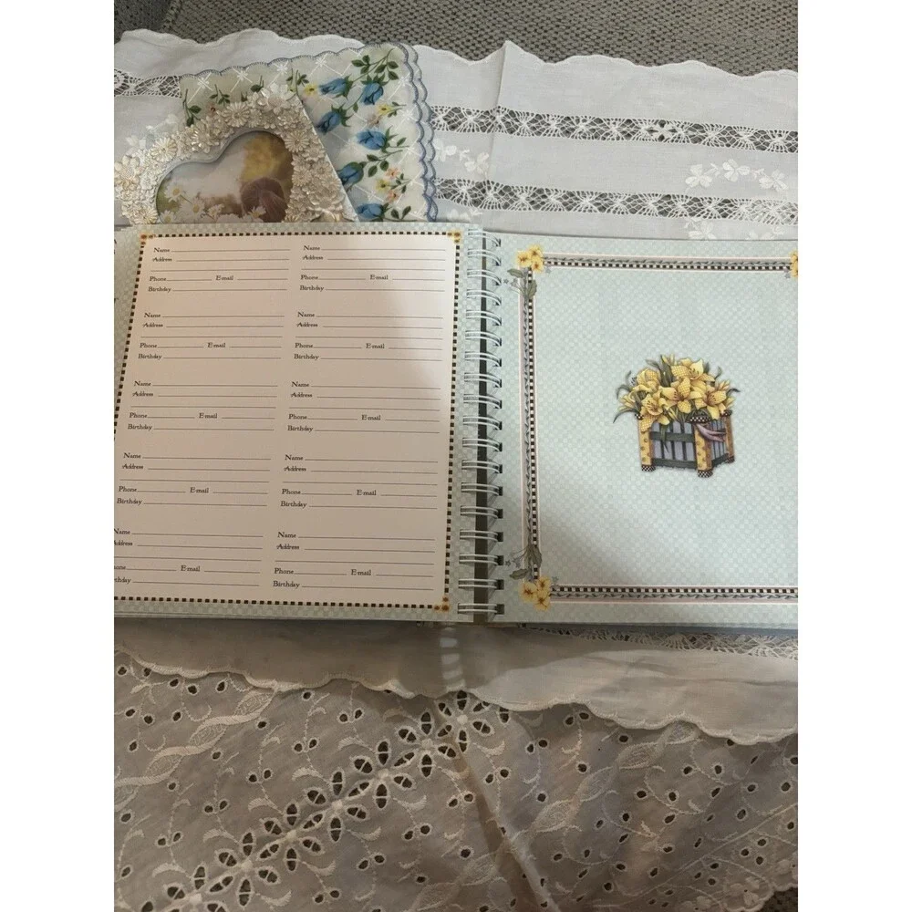 Vintage Cottagecore Stationery Lot Cards Organizer Hankie Frame Paper Ephemera